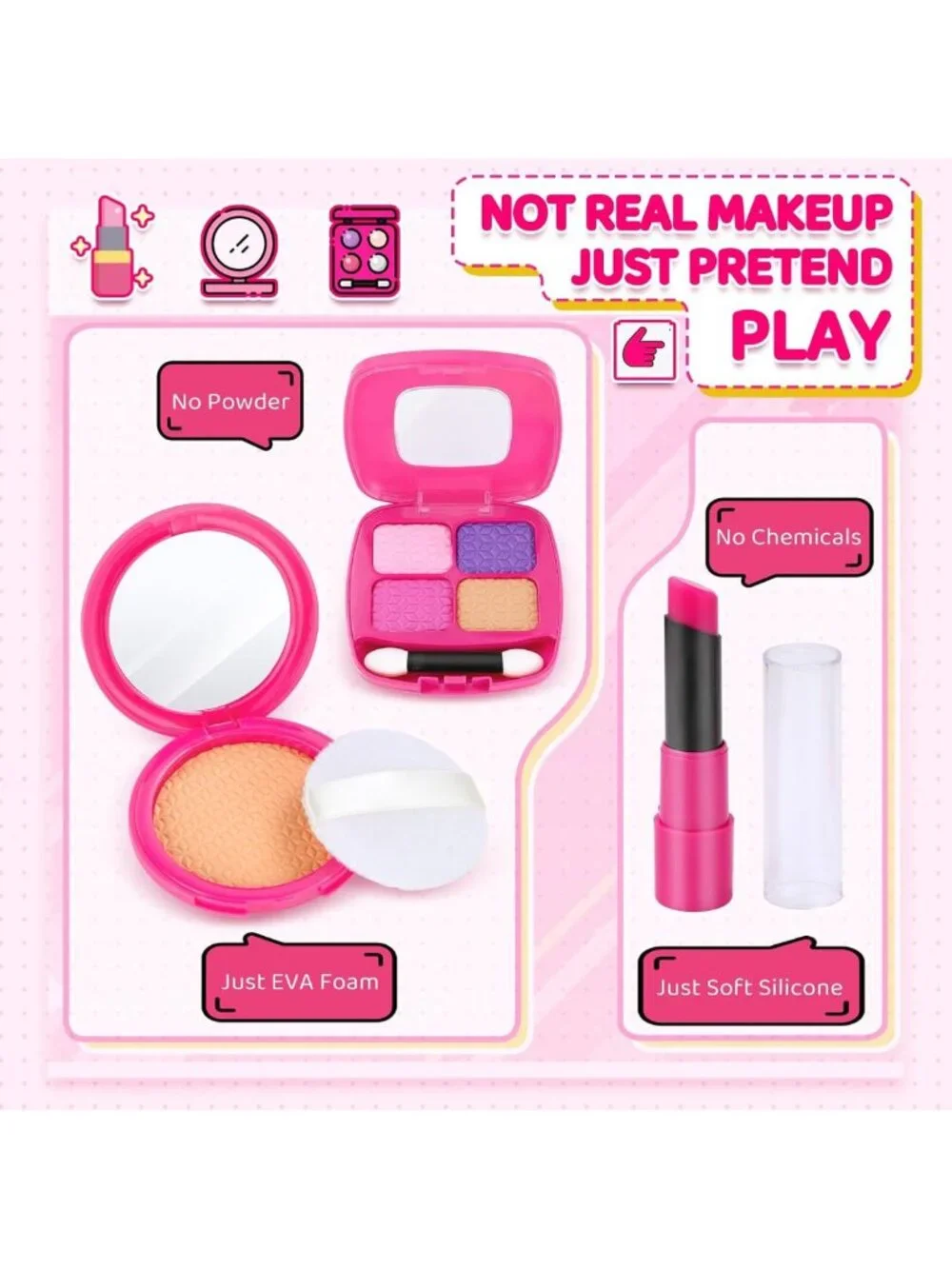 Play Purse for Girls 3-8 with Pretend Makeup, Accessories & Fun Role Play